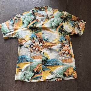 vintage made in usa hawaiian aloha shirt kolekole size medium preowned